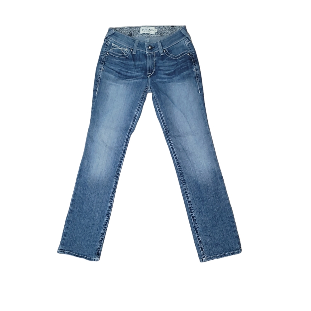 Ariat R.E.A.L. Mid Rise Stretch Icon Stackable Straight Leg Women 28R